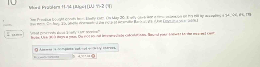 Solved: Word Problem 11-14 (Algo) [LU 11-2 (1)] 1 Ron Prentice bought ...