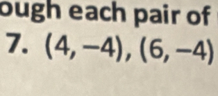 ough each pair of 
7. (4,-4),(6,-4)