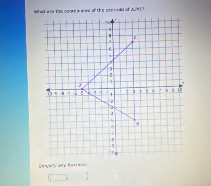 △ JKL
Simplify any fractions.