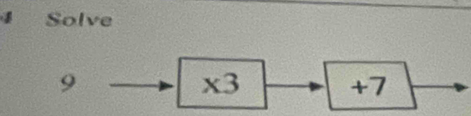 Solve
9
* 3
+7