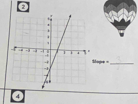 2
Slope =_ 
4