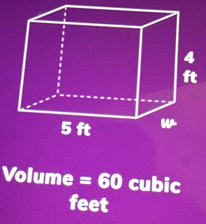 Volume =60 cubic
feet