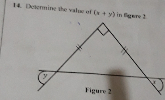 Determine the value of (x+y) in figure 2.