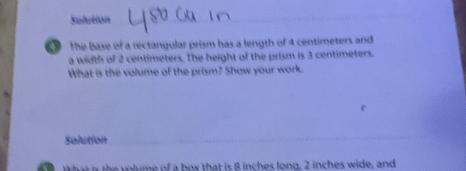 Solved: Solution _ The base of a rectangular prism has a length of 4 ...