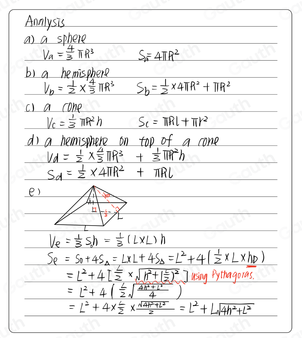 Solved: 1 1. )Calculate the volumes and surface areas of the following ...