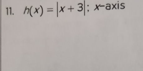 h(x)=|x+3|; x-axis