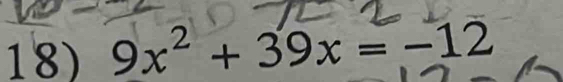 9x² + 39x = −12