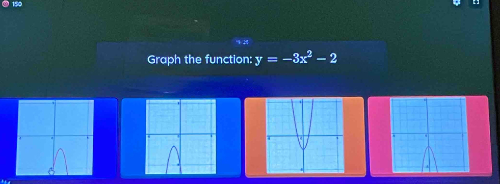 150 
Graph the function: y=-3x^2-2