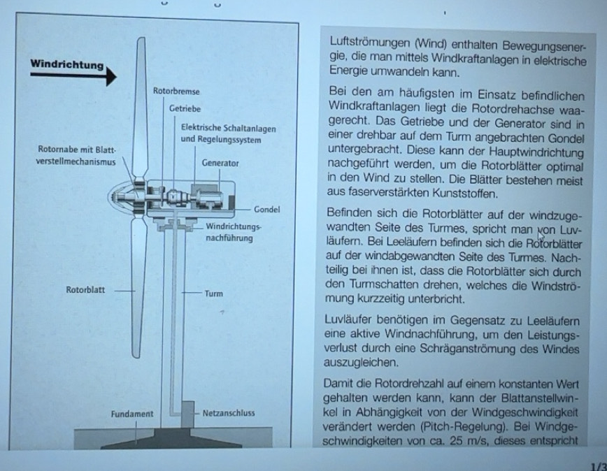 Gelöst:Luftströmungen (Wind) enthalten Bewegungsener- gie, die man ...