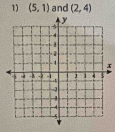 1 (5,1) and (2,4)
x