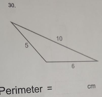 Perimeter =□ cm