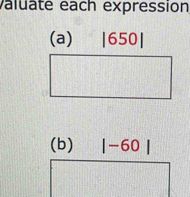 valuate each expression