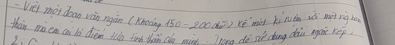 =Viei mài doan vàn ngàn (Knocing 5c -20006 )Kēmài kìnien vái mot rig ha 
than màem cai là diém ta finh thān( 
2, 
targ do sie dung dau agaic kep.