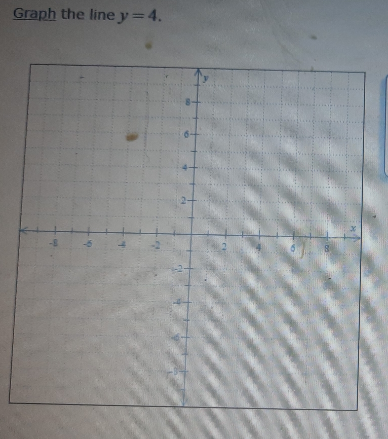 Graph the line y=4.