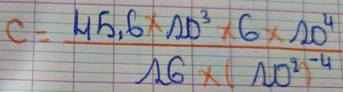 c=frac 45.6* 10^3* 6* 10^416* (100^2)^-4