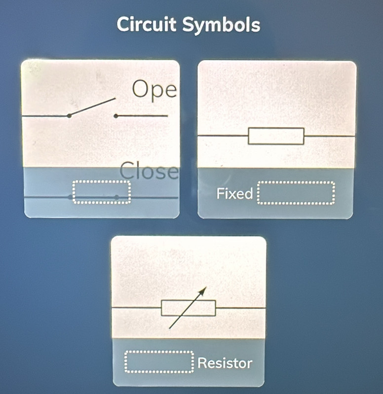 Circuit Symbols 
Ope 
□ 
Close 
Fixed  5/2 * 8* 6* 6* 6* 6* 6* 6* 6* 6* 6* 6* 6* 6* 6* 9∈tlimits _0(ab)°
beginarrayr b^(24)+ca+aca+eros frac a^2 _ a _ c _ a _ c _ c _ cendarray Resistor