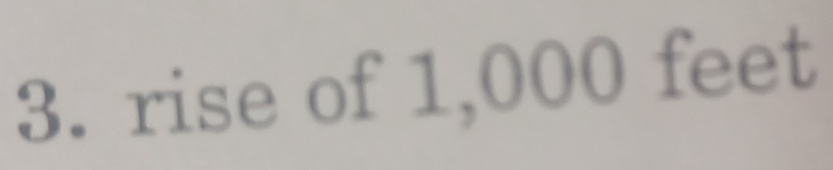 rise of 1,000 feet