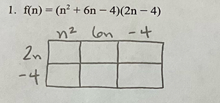 f(n)=(n^2+6n-4)(2n-4)