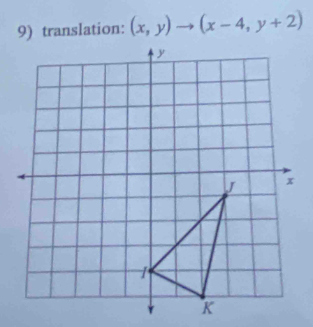 translation: (x,y)to (x-4,y+2)