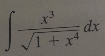 ∈t  x^3/sqrt(1+x^4) dx