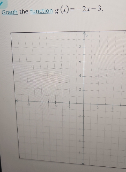 Graph the function g(x)=-2x-3.