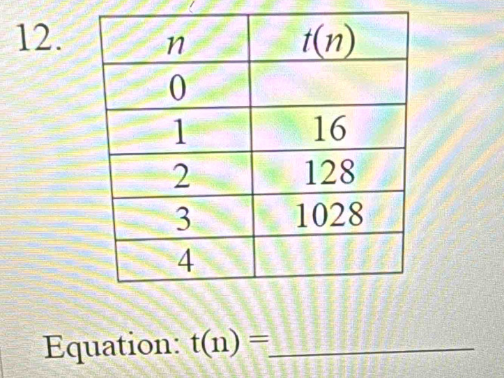 Equation: t(n)= _