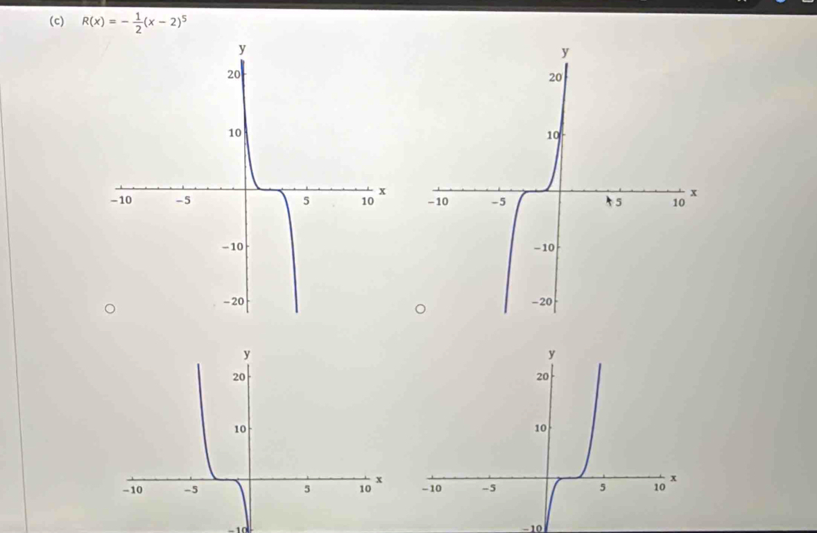 R(x)=- 1/2 (x-2)^5
-10 - 10