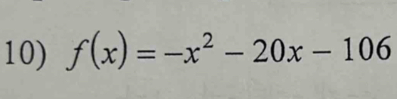 f(x)=-x^2-20x-106