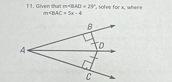 Given that m , solve for x, where
m