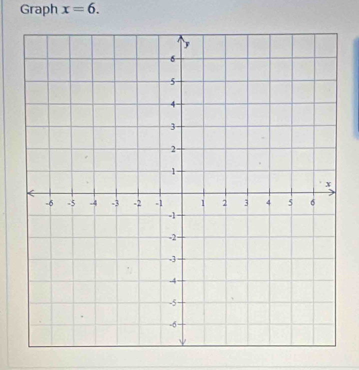 Graph x=6.