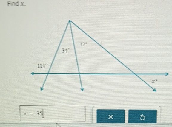 Find x.
x=35
X 5