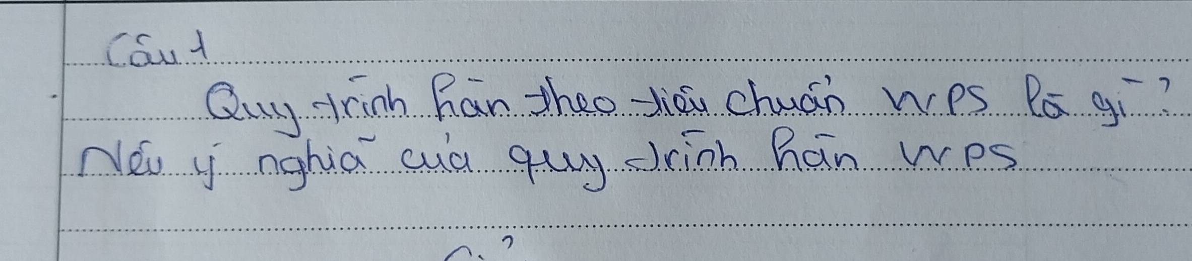 Caut 
Quy trinh han theo jicu chuán w¢s Pa gi? 
NEw y nghia cua guy rinh han wes 
?