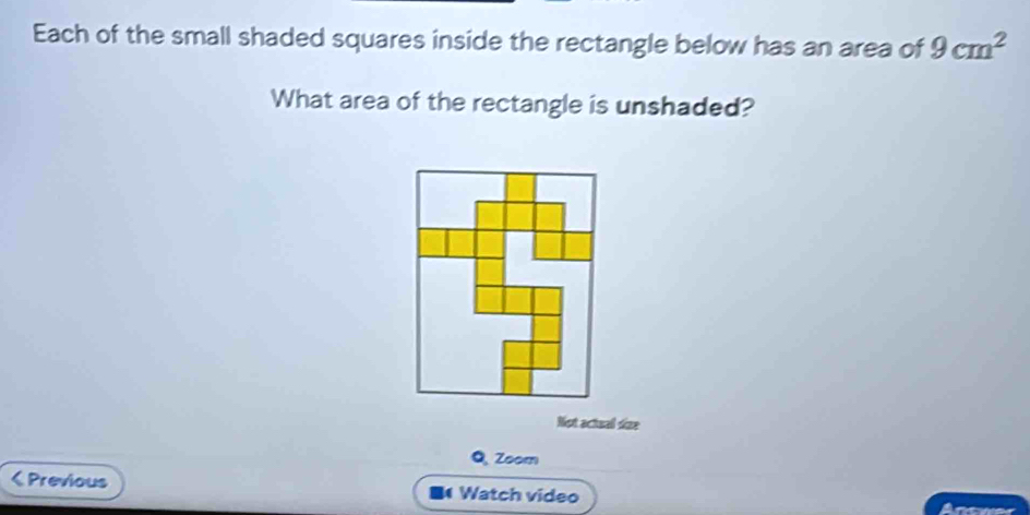تم الحل:Each of the small shaded squares inside the rectangle below has ...