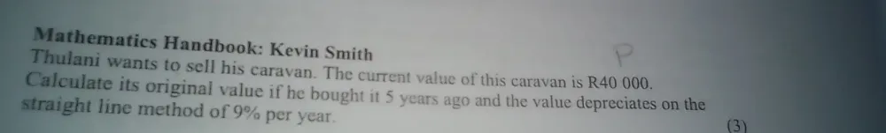Solved: Mathematics Handbook: Kevin Smith Thulani wants to sell his ...