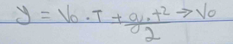 y=v_0· T+ g· t^2/2 to v_0