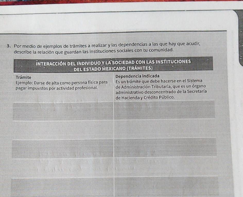 Por medio de ejemplos de trámites a realizar y las dependencias a las que hay que acudir, 
nes sociales con tu comunidad.