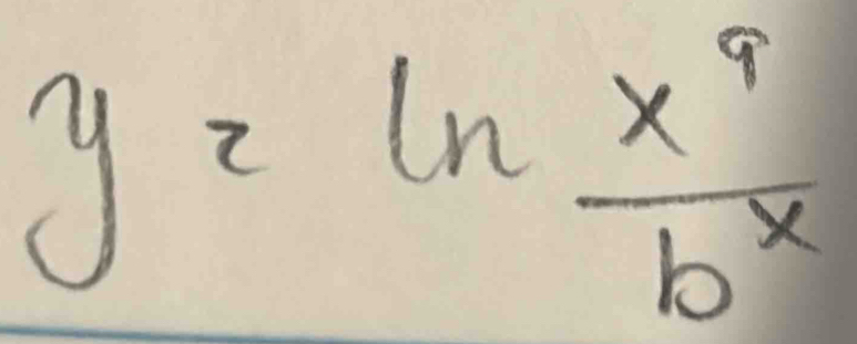 y=ln  x^9/b^x 