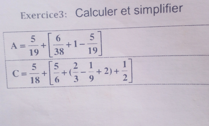 Calculer et simplifier