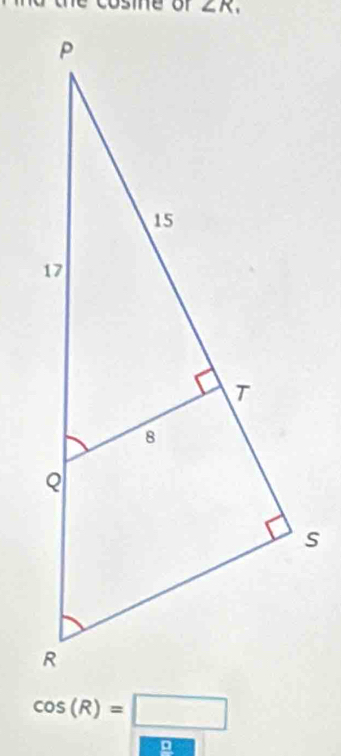 the cosine of ∠ K_1