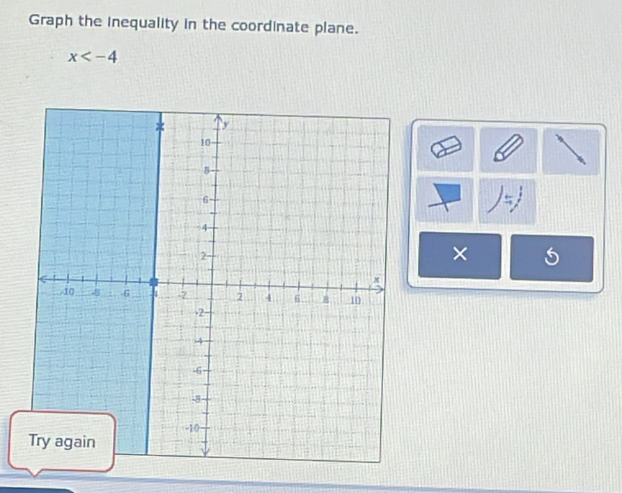 Graph the inequality in the coordinate plane.
x