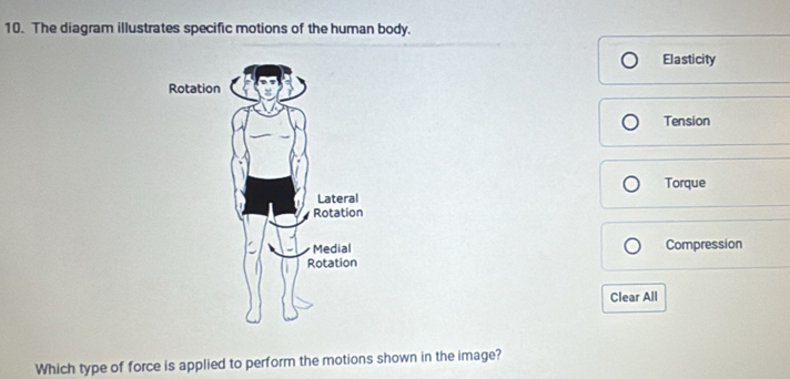 Solved: The diagram illustrates specific motions of the human body ...