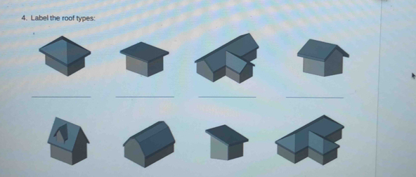 Label the roof types: 
__ 
__