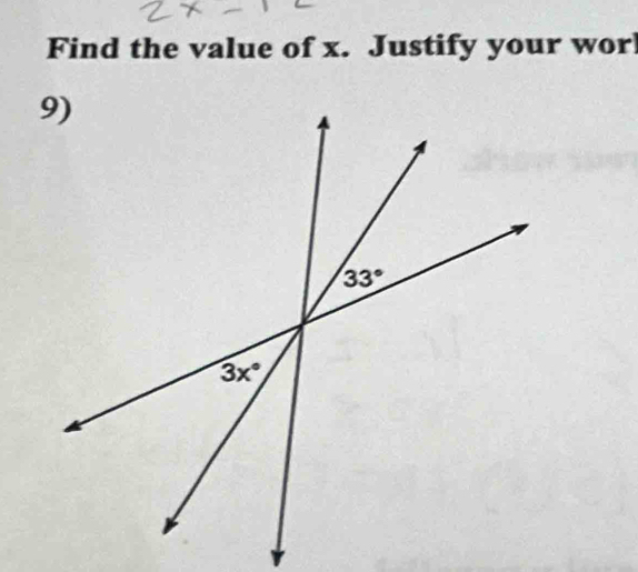 Find the value of x. Justify your wor