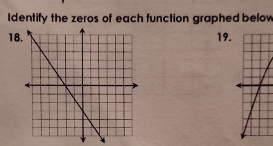 dentify the zeros of each function graphed below 
1819.