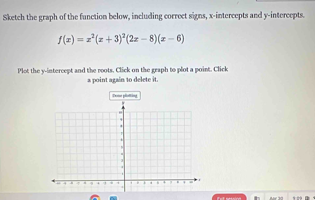 Solved: Sketch the graph of the function below, including correct signs ...