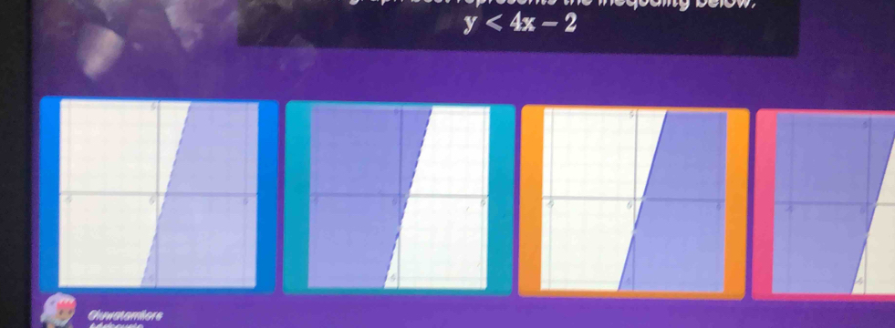 y<4x-2</tex> 
Gne