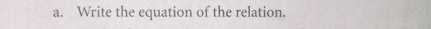 Write the equation of the relation.