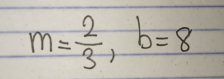 m= 2/3 , b=8