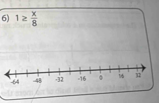 1≥  x/8 