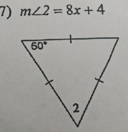 m∠ 2=8x+4